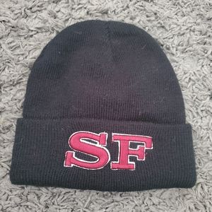 San Francisco California Black Red Embroided Warm Winter Toddler Beanie